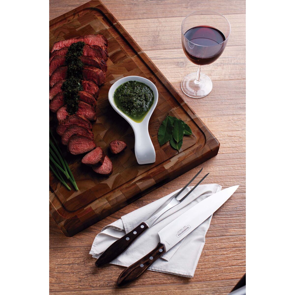 TABLA DE TECA PARA PRESENTACION Y CORTE 50 X 38 X 4CM - CHURRASCO PREMIUM