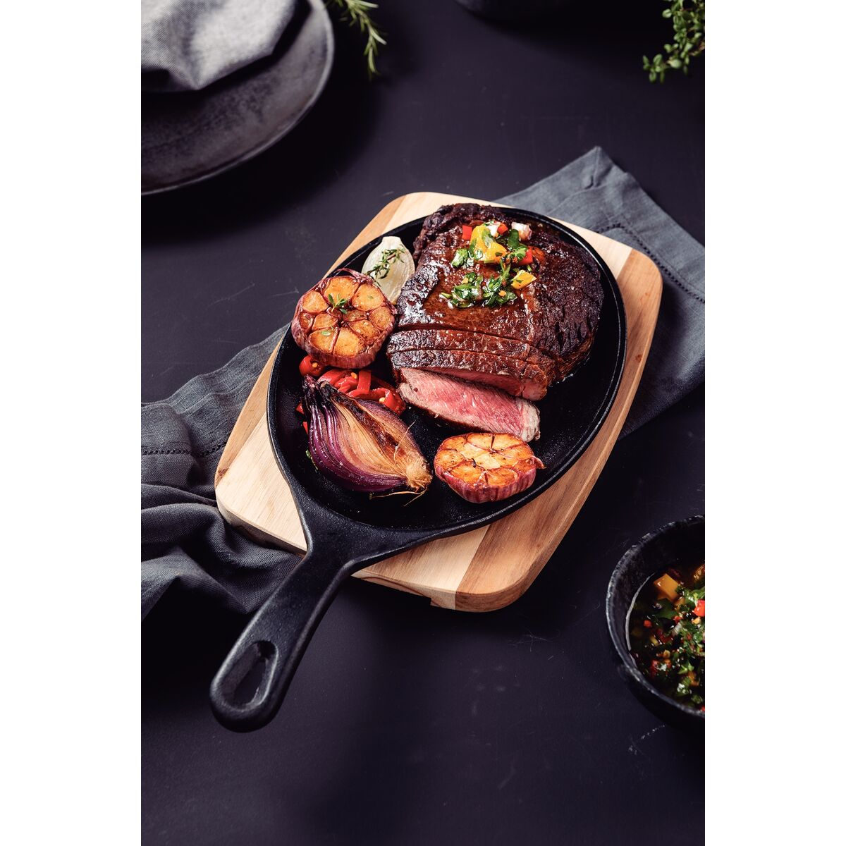 SARTÉN DE HIERRO FUNDIDO CON BANDEJA - CHURRASCO ESSENCIAL