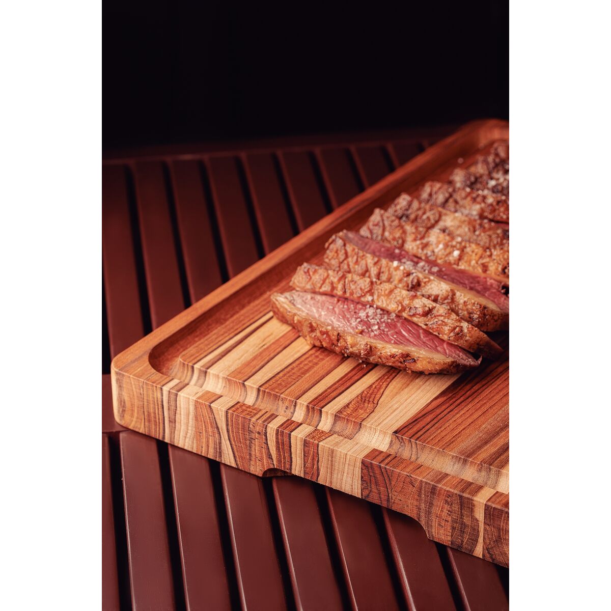 TABLA DE TECA PARA PRESENTACION Y CORTE 40 X 30 X 3CM - CHURRASCO PREMIUM