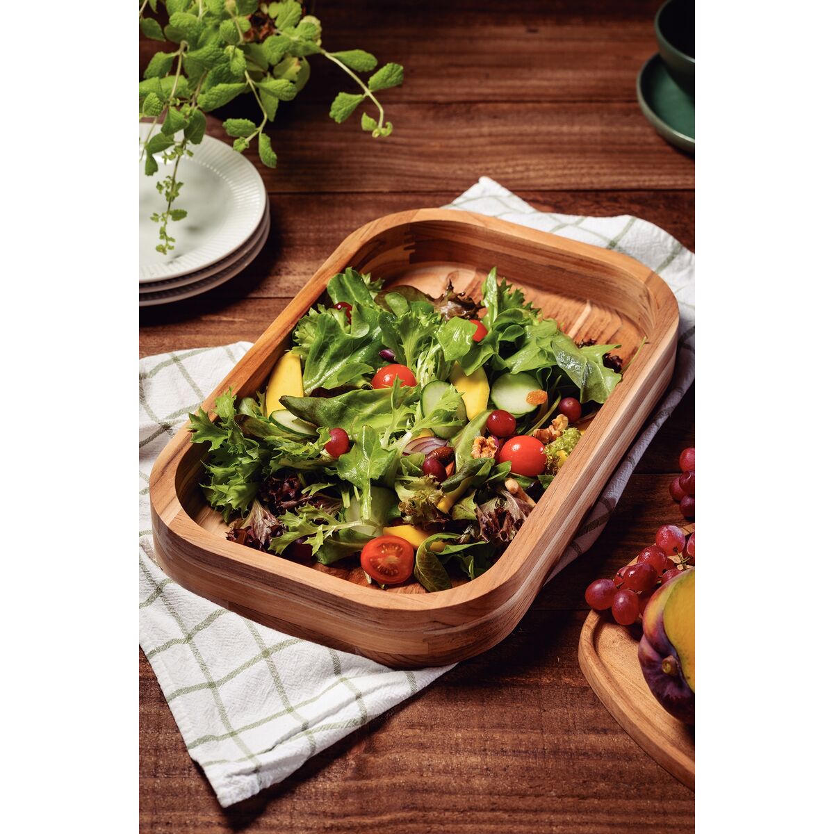 Bandeja de Madera Tropical 40 × 25 cm Churrasco Essencial