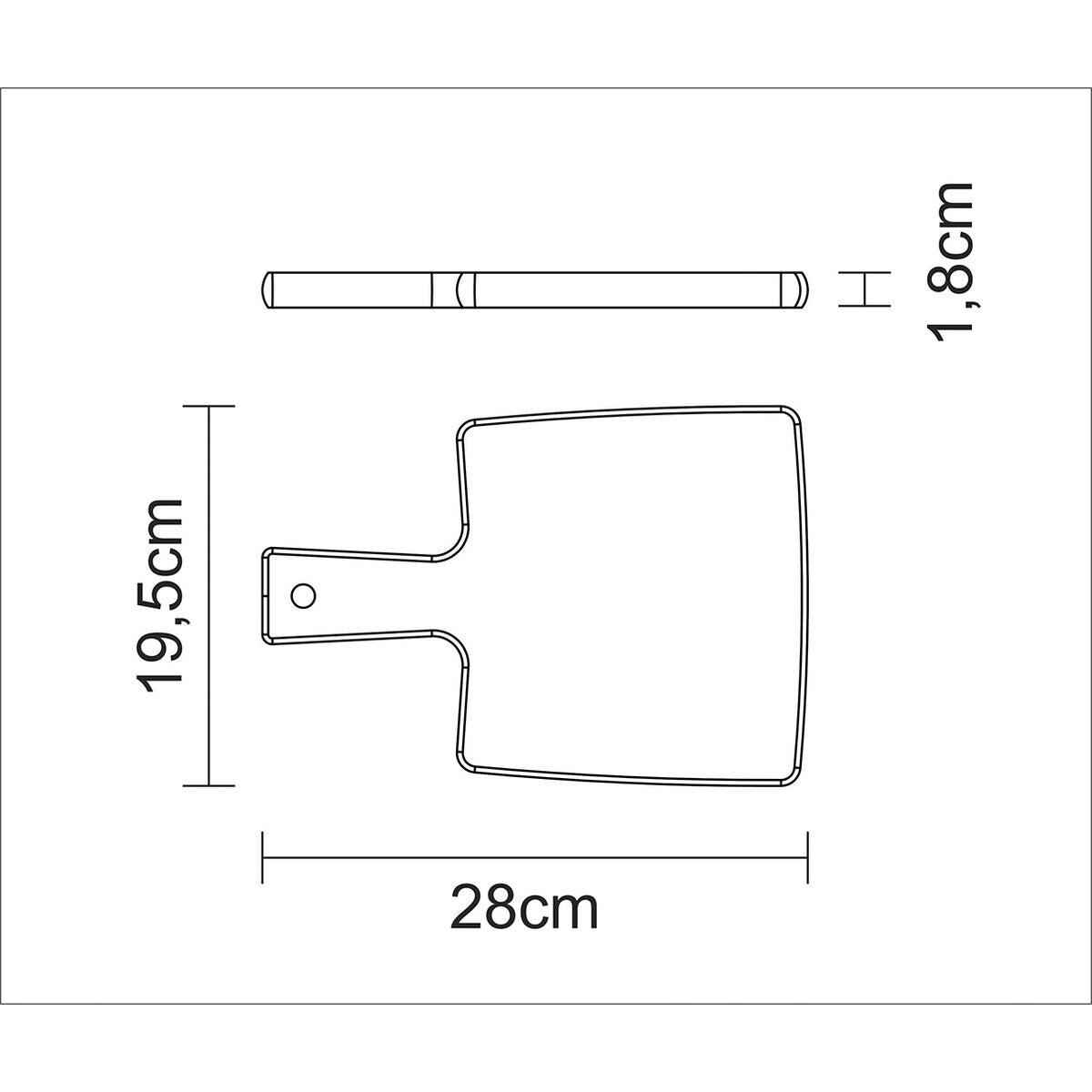 TABLA PARA CORTAR Y SERVIR 28 X 19,5 X 1,5CM - KITCHEN