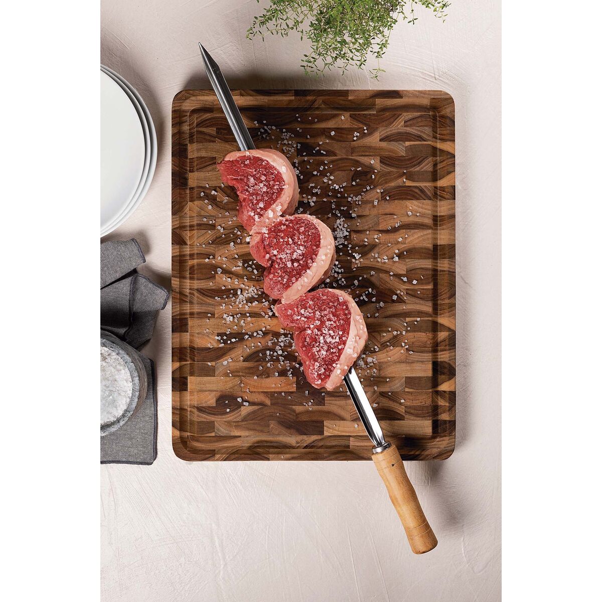 Tramontina Tabla de Madera Teca Churrasco Essencial 45 x 34 cm