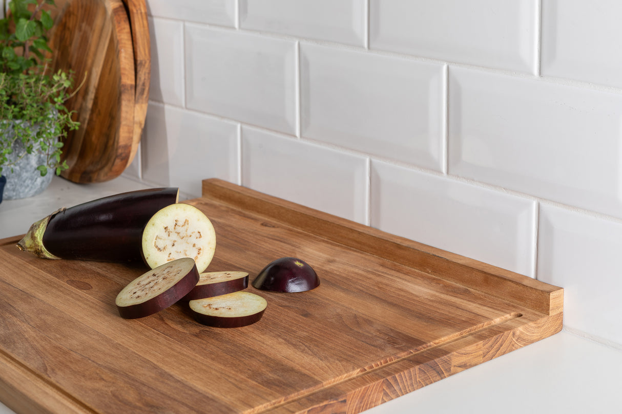 Tabla de Madera de Teca para Corte con Encaje para Encimera 48 x 41 cm