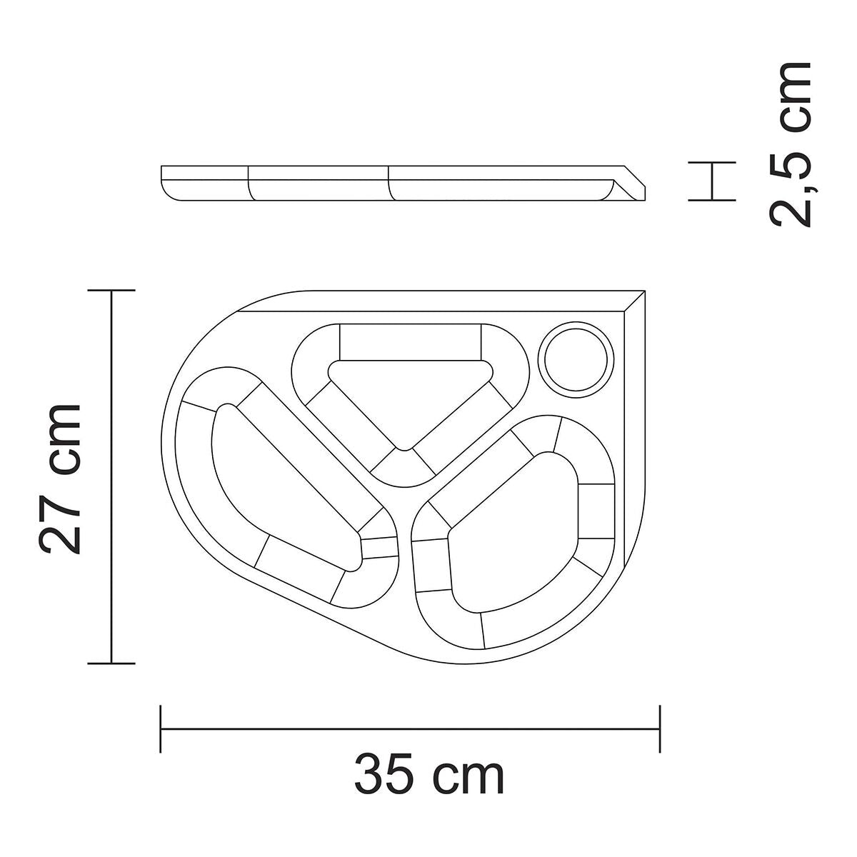 Tabla de Teca para Servicio y Presentación 35 x 27 x 2,5 cm Folium