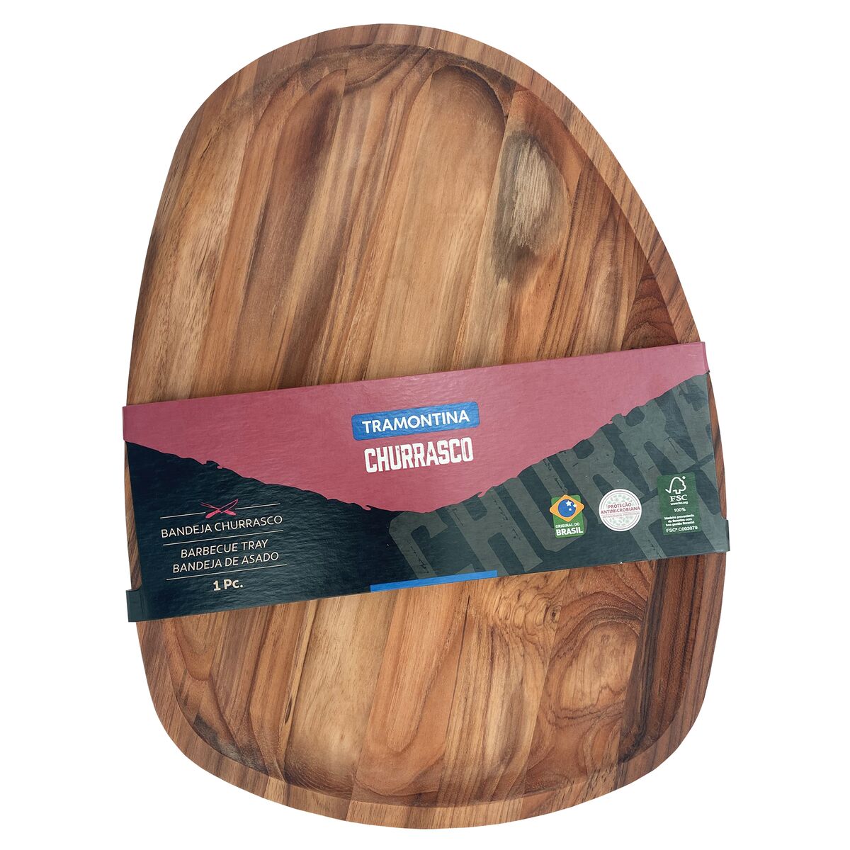 TABLA DE TECA PARA SERVICIO Y PRESENTACION 44 X 33 X 5CM - CHURRASCO PREMIUM