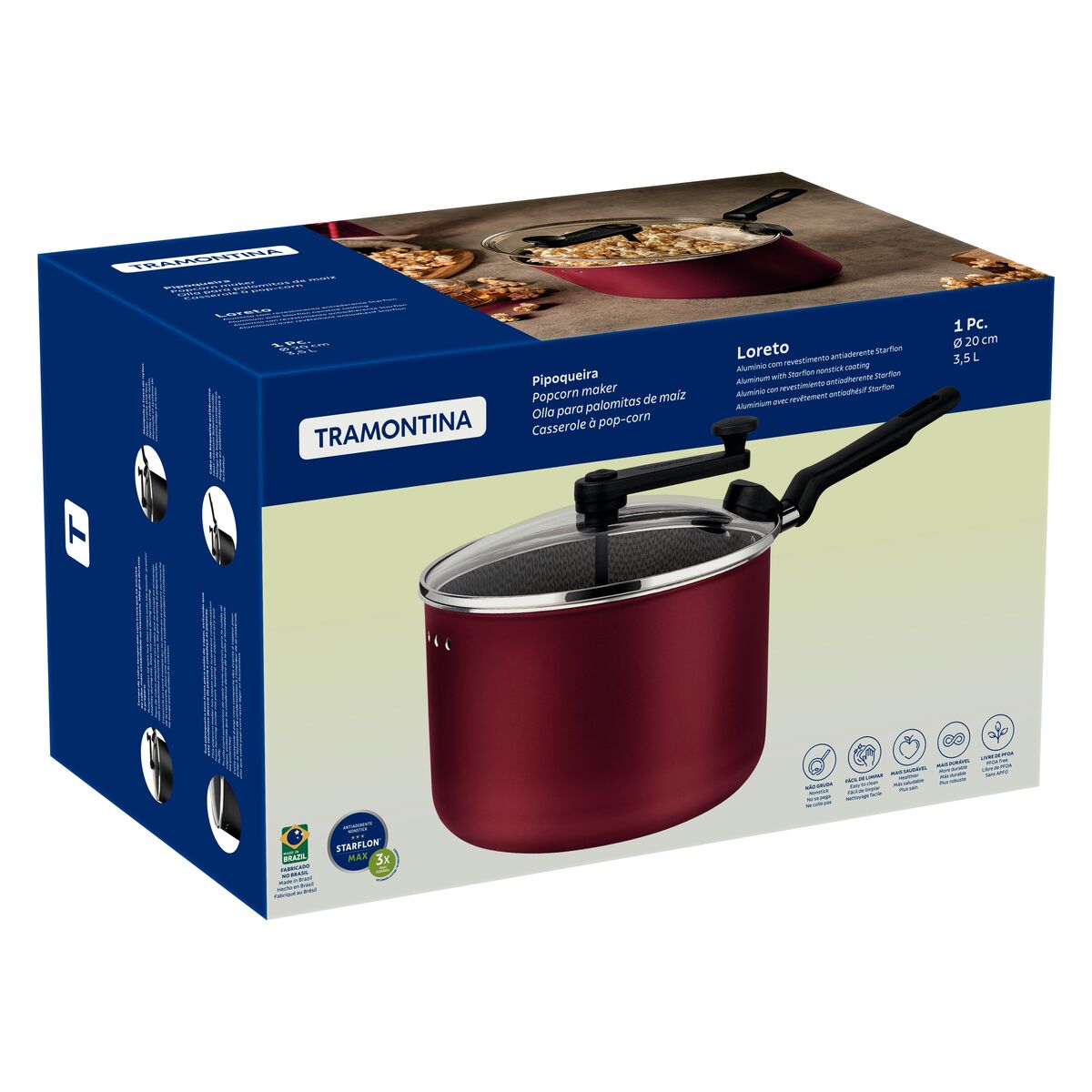 OLLA DE ALUMÍNIO PARA PALOMITAS 20CM - 3,50L. - LORETO