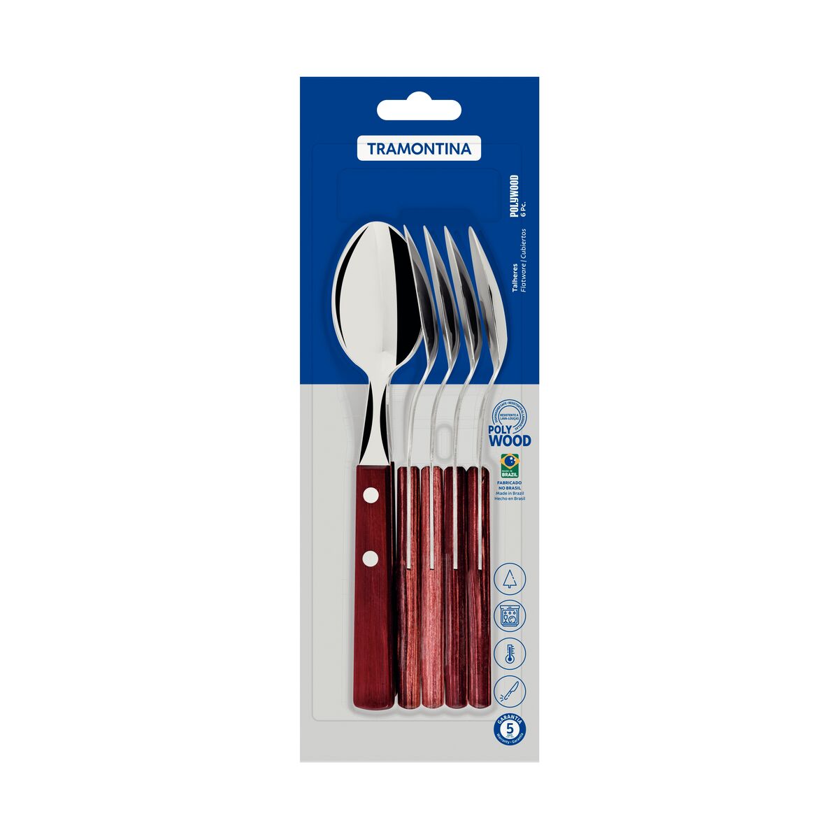 Juego de Cucharas de Mesa Polywood Rojo 6 piezas