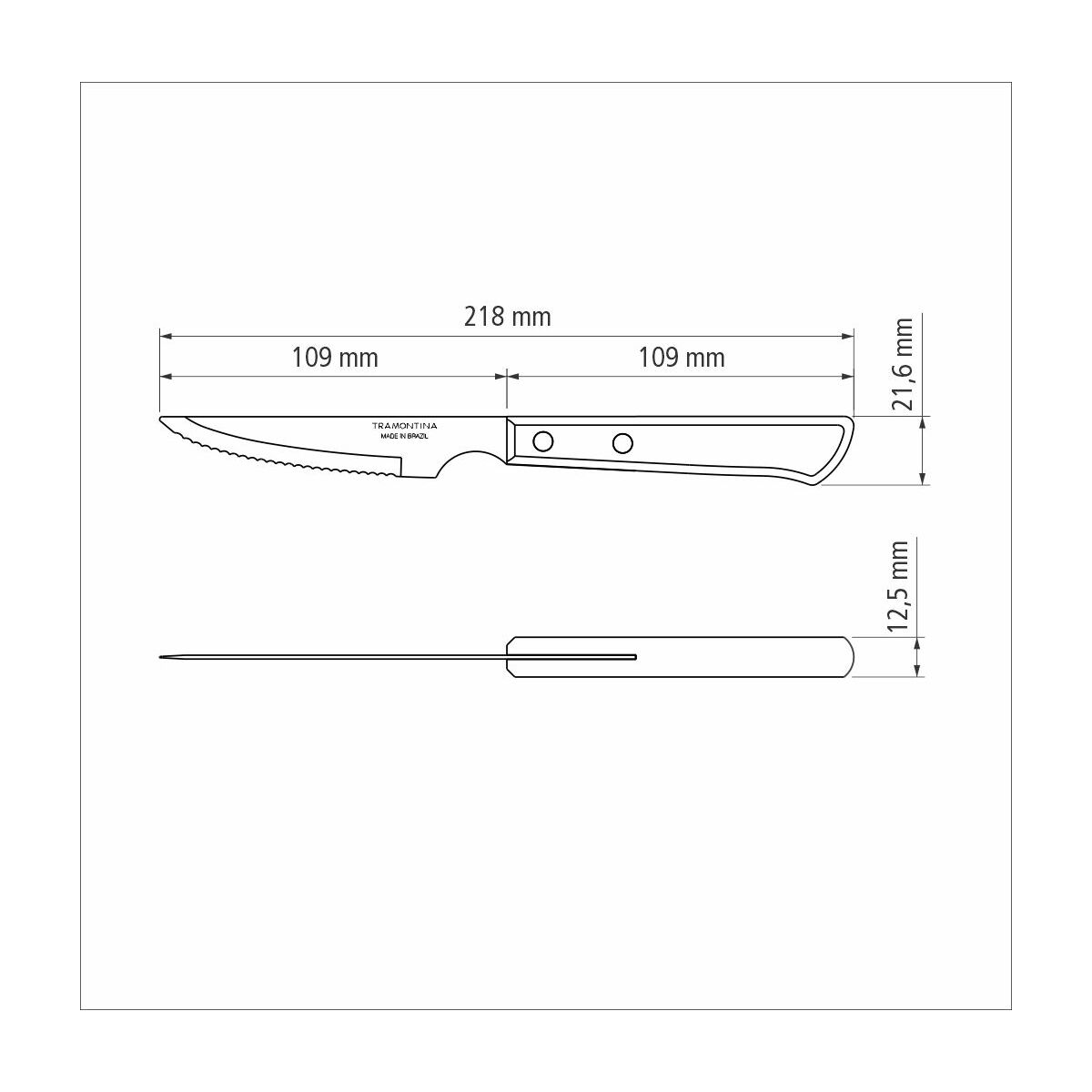 JUEGO DE CUCHILLOS CHULETEROS 11CM 6PZAS. - POLYWOOD ROJO