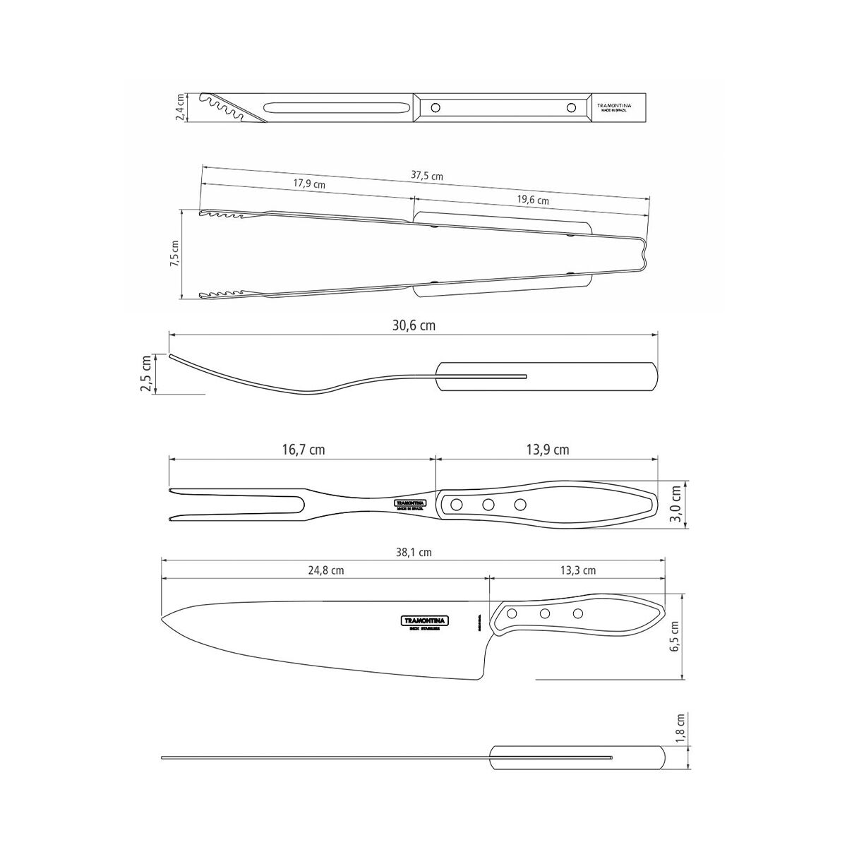 MALETÍN ÚTILES PARA CARNE/BBQ 17 PZAS - POLYWOOD ROJO