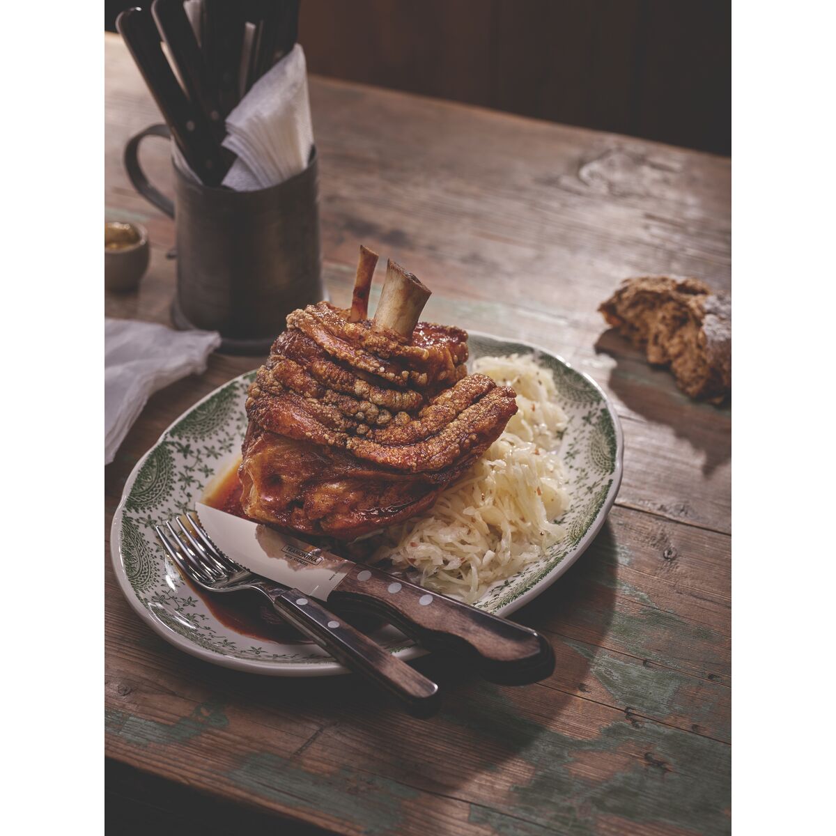 JUEGO CUBIERTOS CARNE/BBQ 4PZAS. - POLYWOOD FSC CASTAÑO