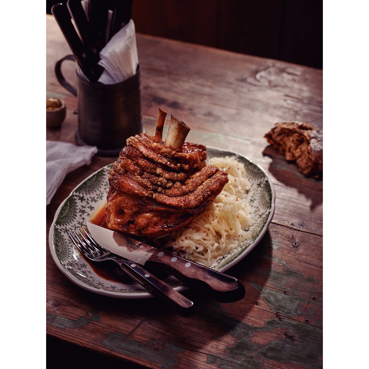 JUEGO CUBIERTOS PARA CARNE 12PZAS. - POLYWOOD CASTAÑO