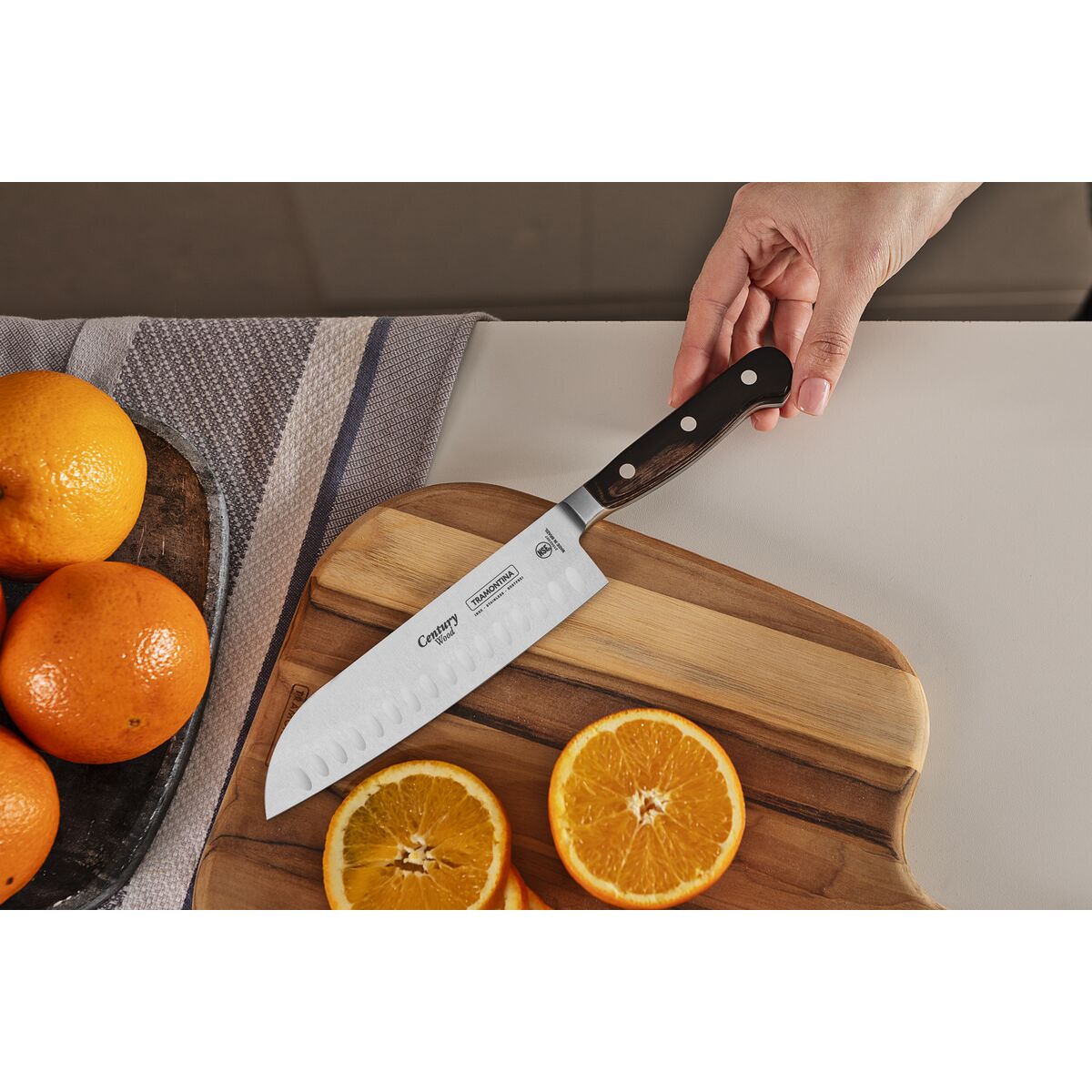 Cuchillo Santoku Century Wood NSF 18 cm Tramontina