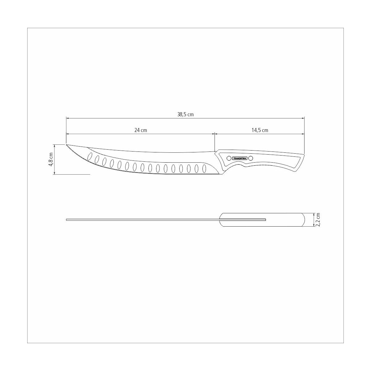 CUCHILLO PARA CARNE ALVEOLADO CURVO 25CM - BLACK COLLECTION FSC