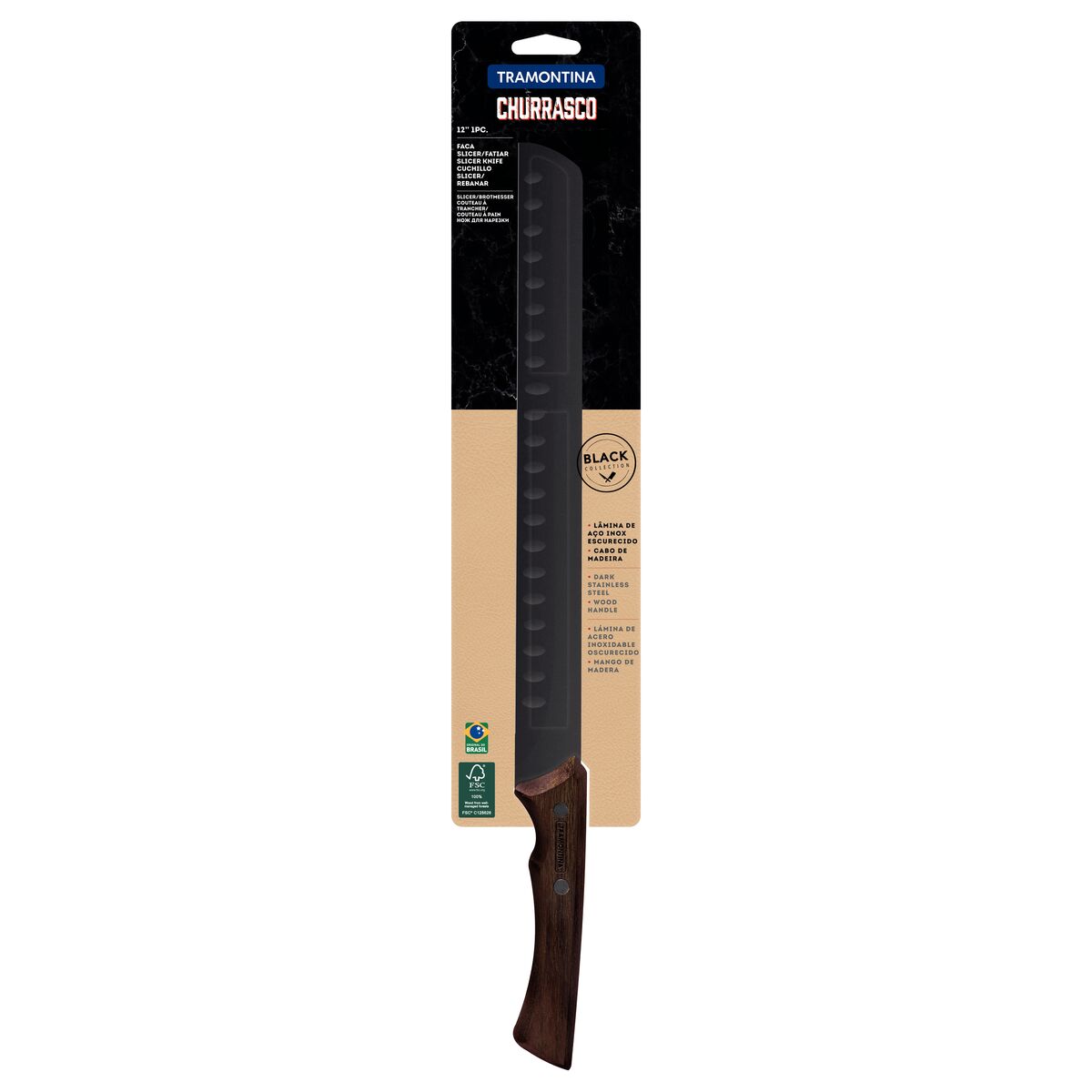 CUCHILLO PARA REBANAR 30CM - BLACK COLLECTION FSC