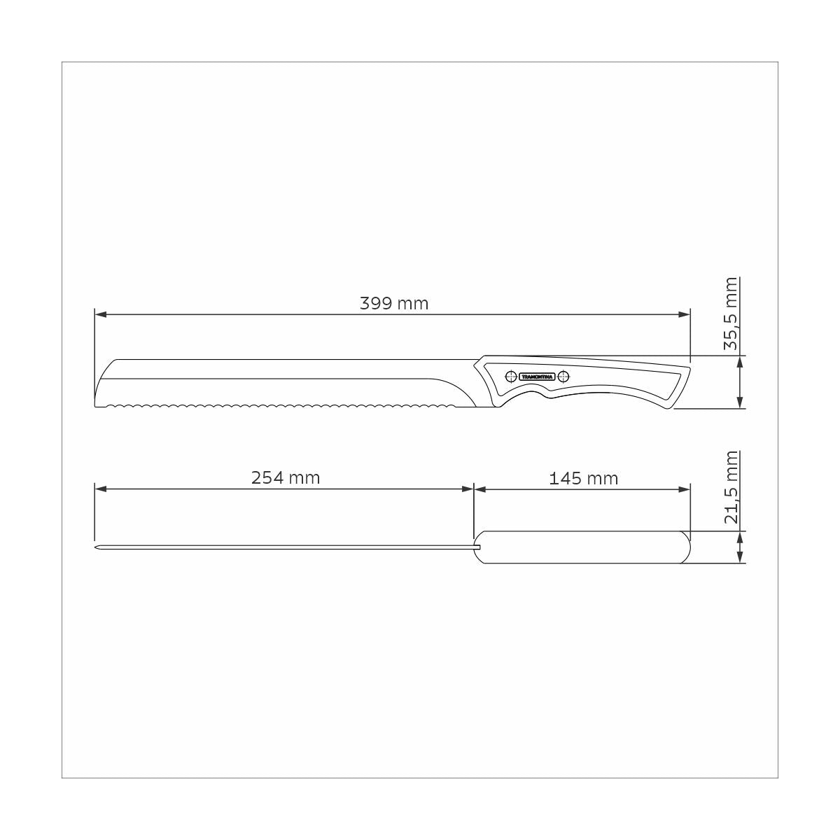 CUCHILLO DENTADO 28CM - CHURRASCO BLACK FSC