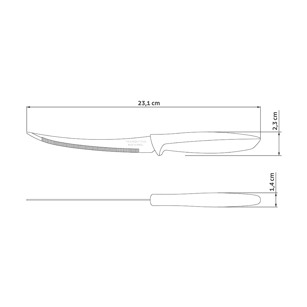 Tramontina Cuchillo para Tomates en Acero Inoxidable y Polipropileno Verde 12 unidades