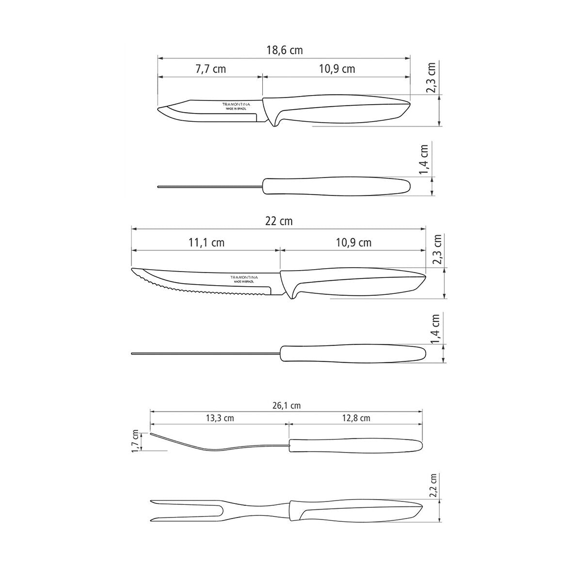 JUEGO DE CUCHILLOS 6PZAS. - PLENUS