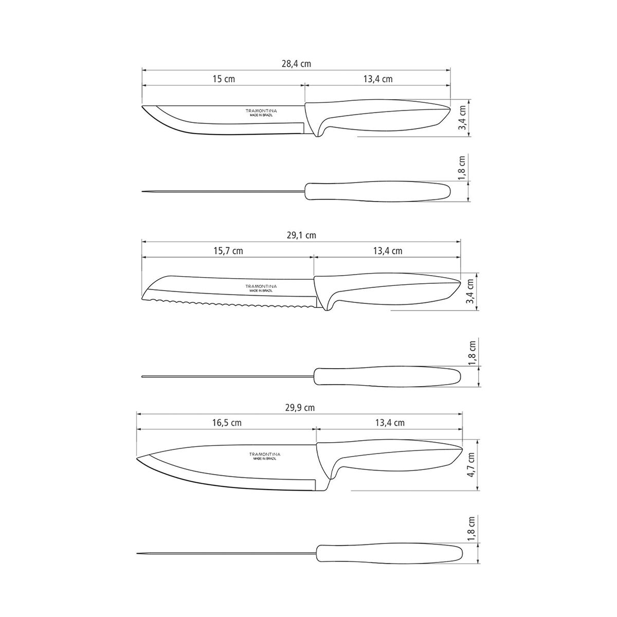 JUEGO DE CUCHILLOS 6PZAS. - PLENUS