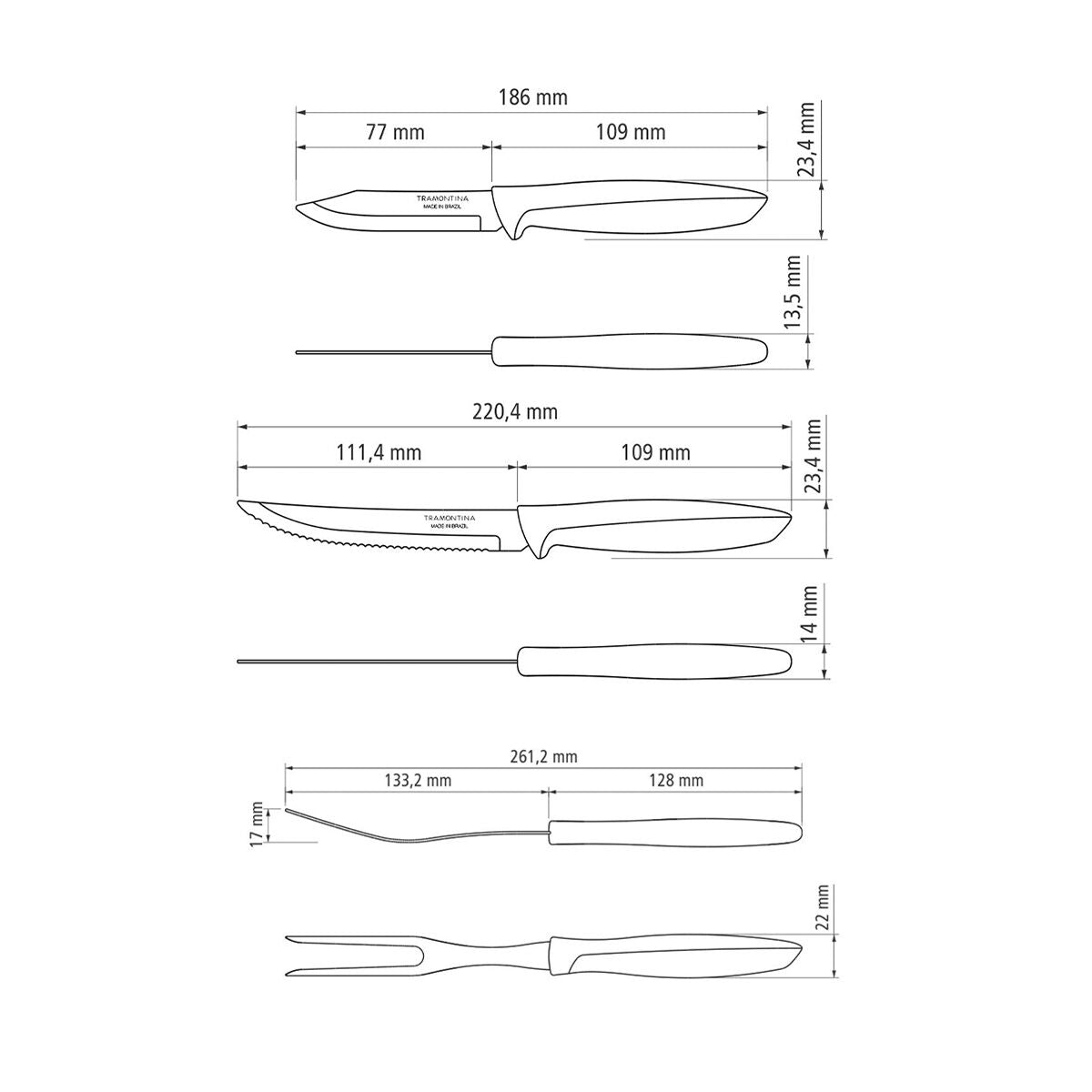 JUEGO DE CUCHILLOS 6PZAS. - PLENUS