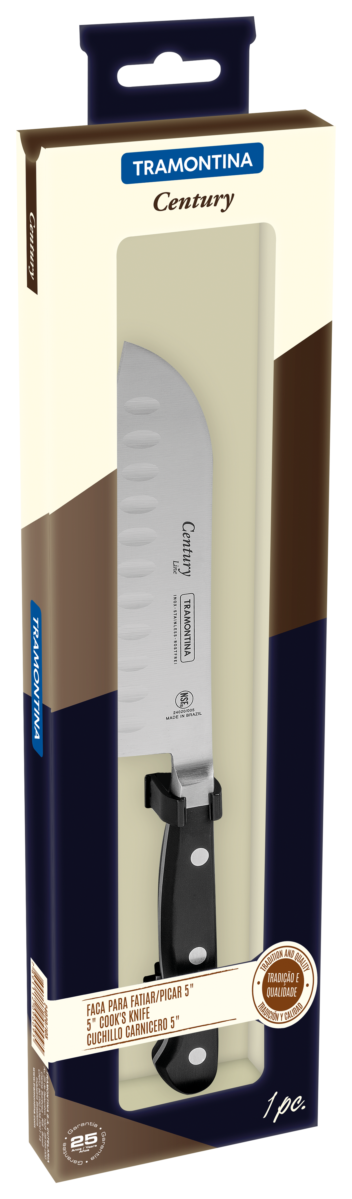 Cuchillo Santoku en Acero Inoxidable Century 12 cm