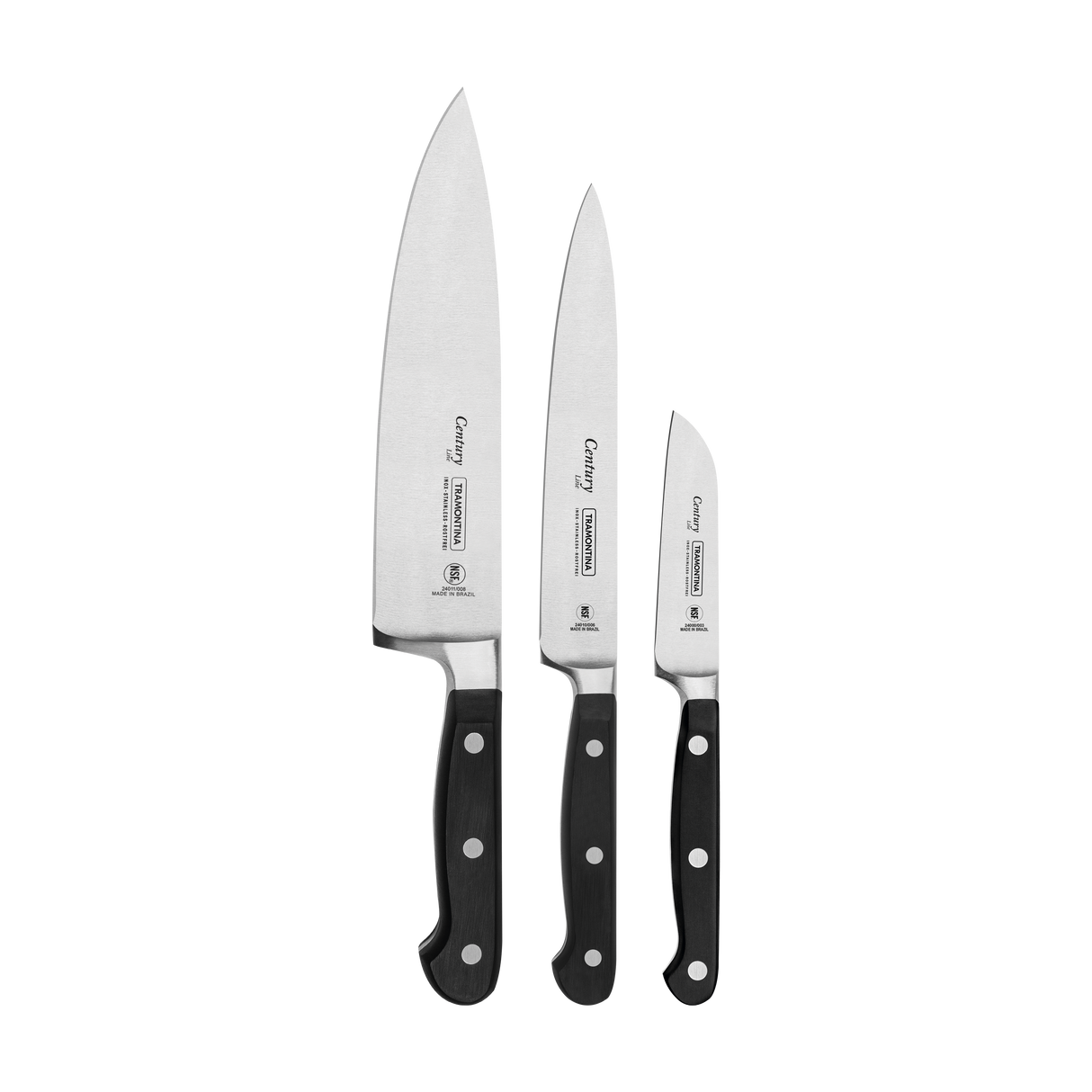 Juego de Cuchillos en Acero Inoxidable Century NSF 3 piezas