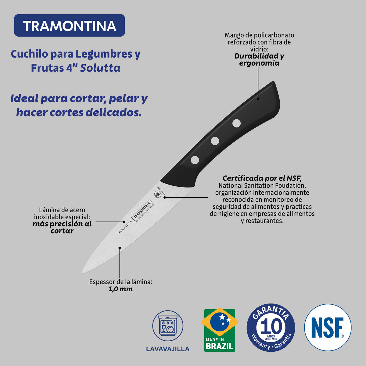 CUCHILLO VERDURAS 10CM - SOLUTTA