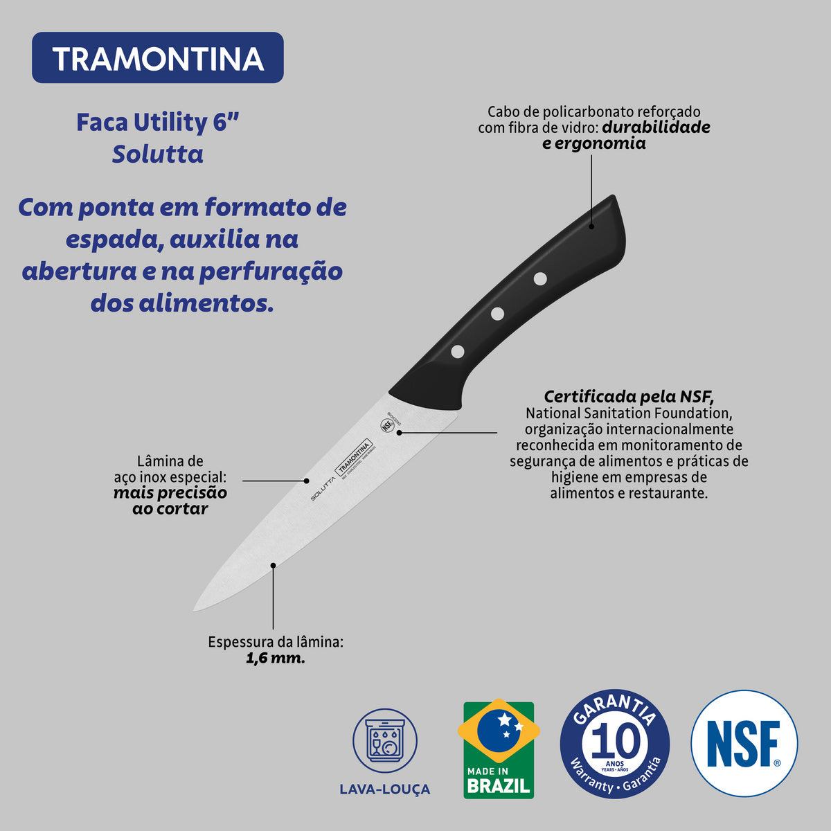 CUCHILLO MULTIUSO 15,5CM - SOLUTTA