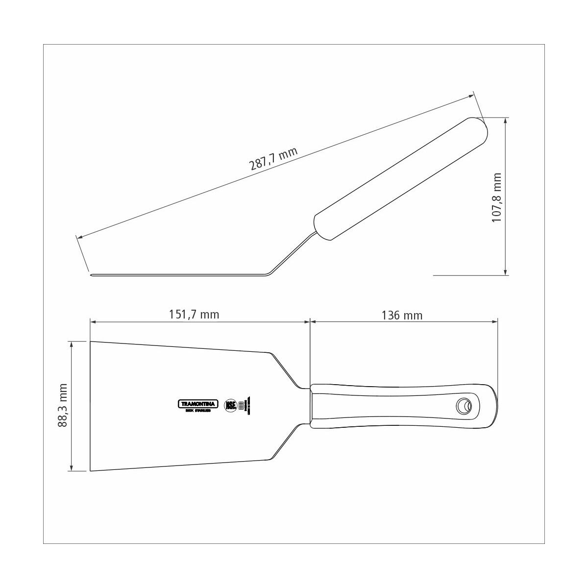 ESPÁTULA ACODADA FREÍR 15 X 9 CM - PROFESSIONAL NSF