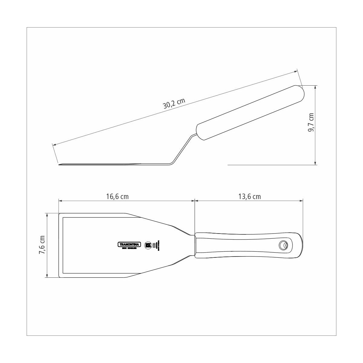 ESPÁTULA ACODADA PARA HAMBURGUESA 15 X 7,5 CM - PROFESSIONAL NSF