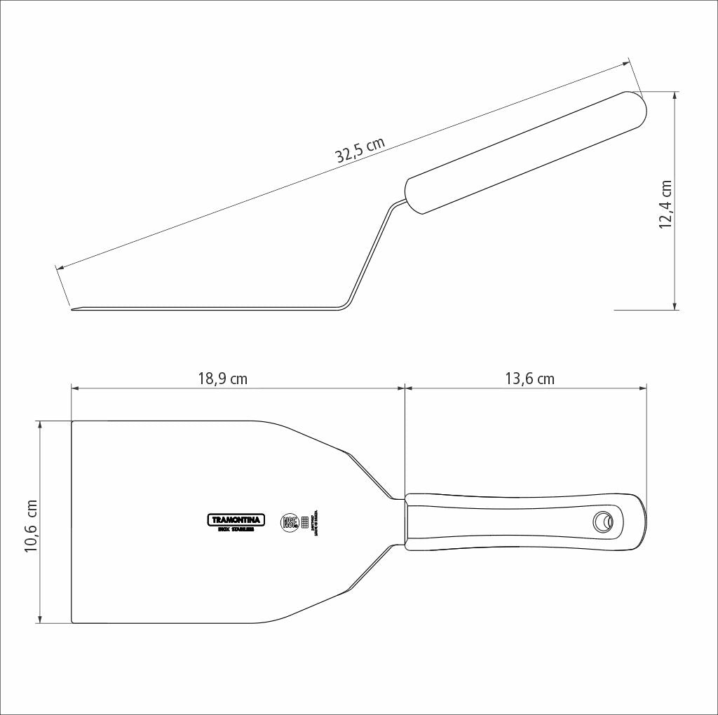 Tramontina Espátula de Acero Inoxidable para Hamburguesas Profesional 19 cm