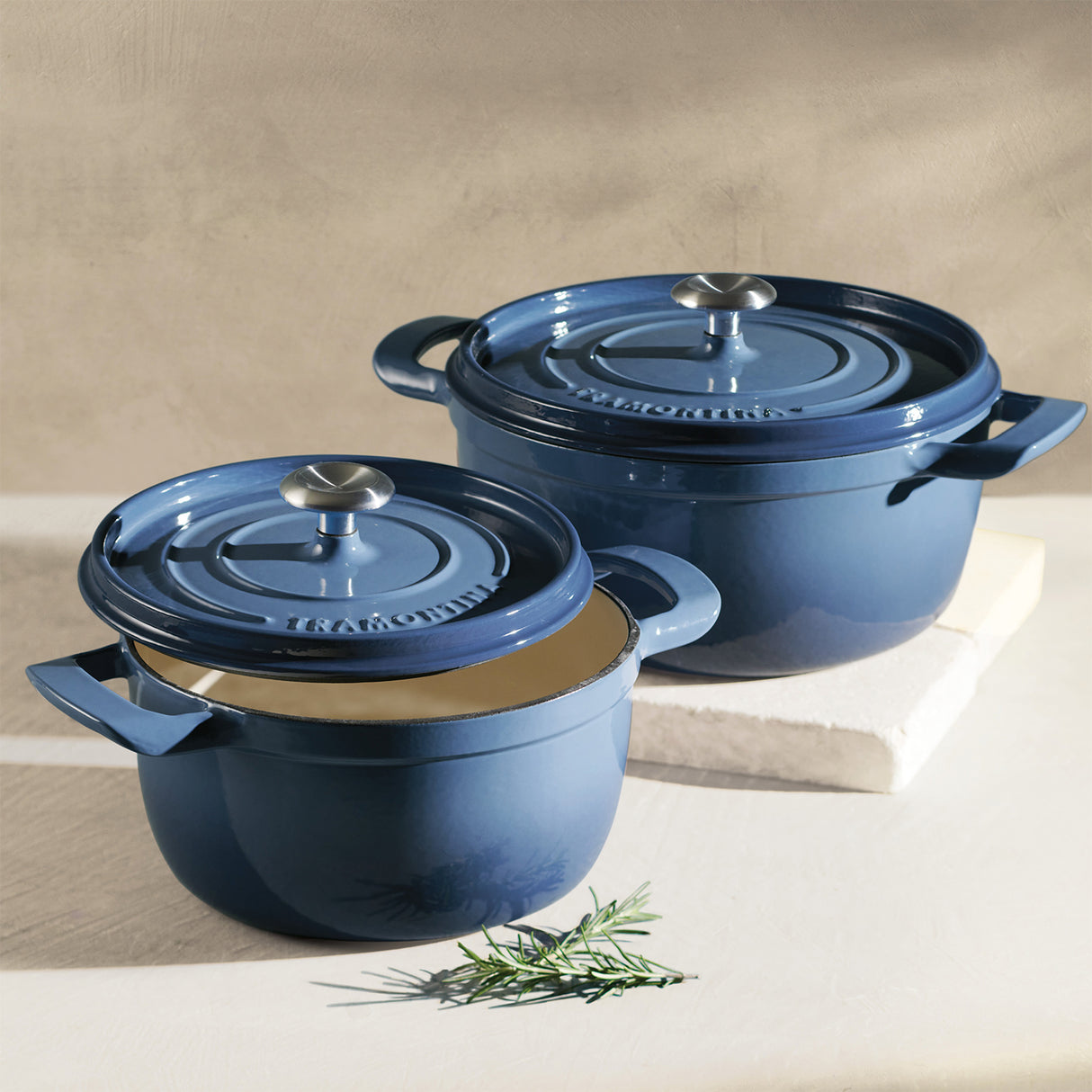 Tramontina Cocotte con Tapa de Hierro Fundido Esmaltado Azul 26 cm