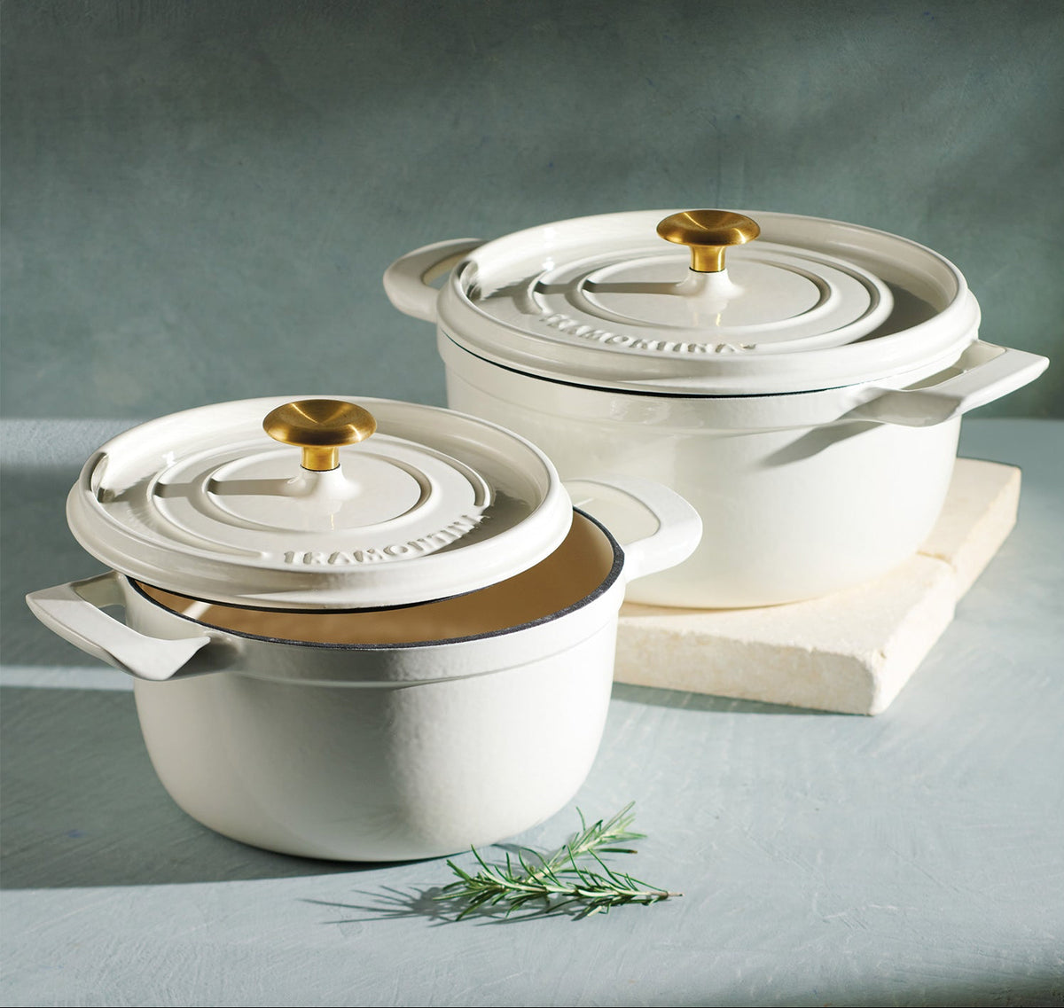 Tramontina Cocotte con Tapa de Hierro Fundido Esmaltado Latte 26 cm - 5,6 L