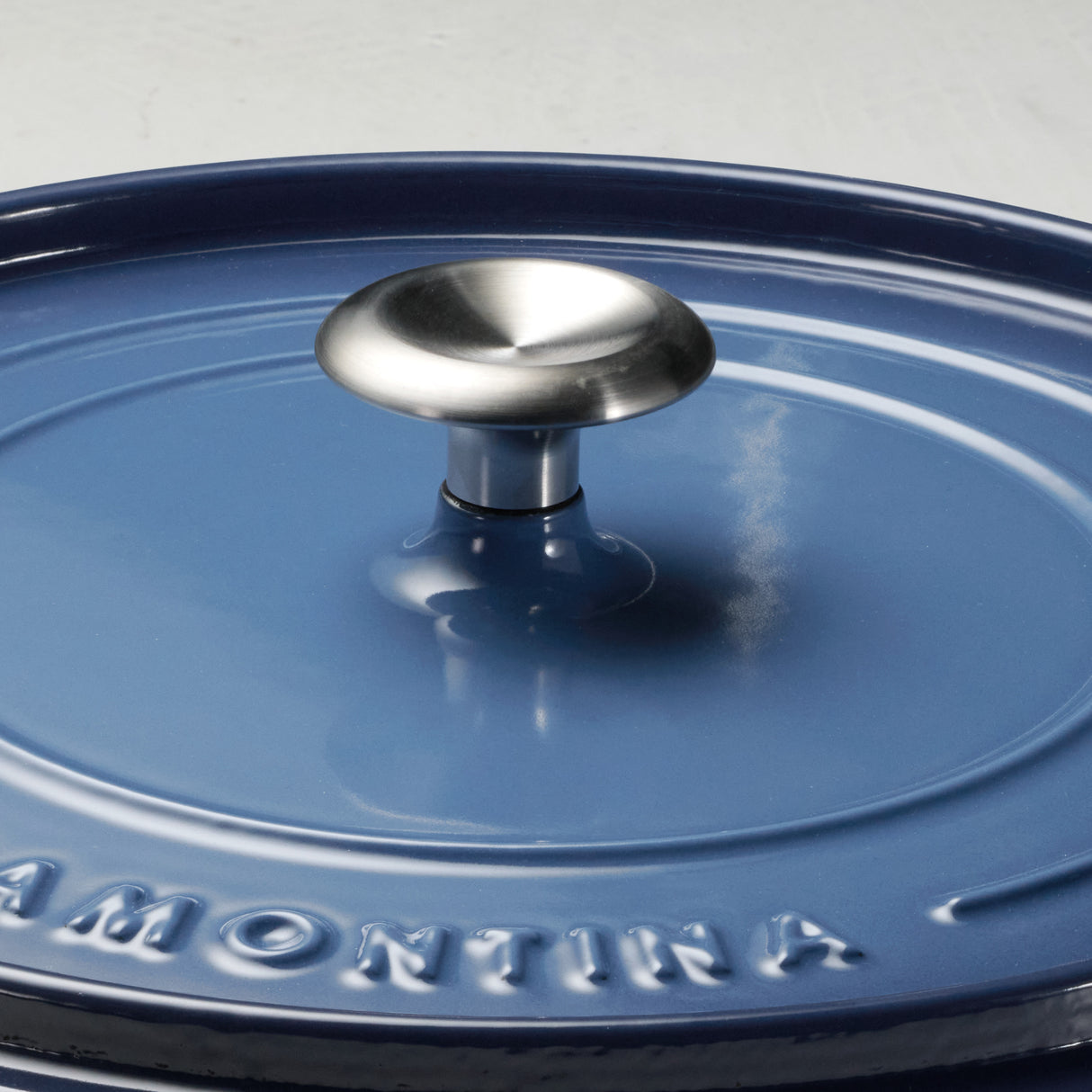 Tramontina Cazuela Baja con Tapa de Hierro Fundido Esmaltado Azul 30 cm - 3,8 L