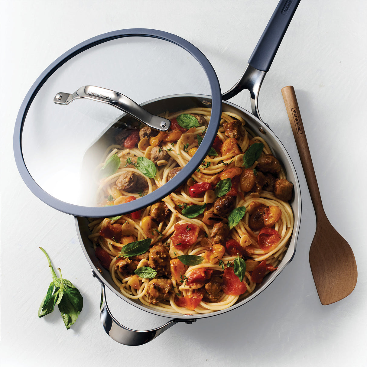 Tramontina Sartén Multifunción de Aluminio con Tapa Azul 30cm