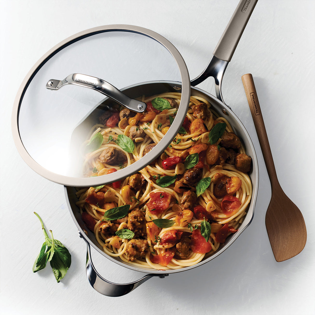 Tramontina Sartén Multifunción de Aluminio con Tapa Latte 30cm