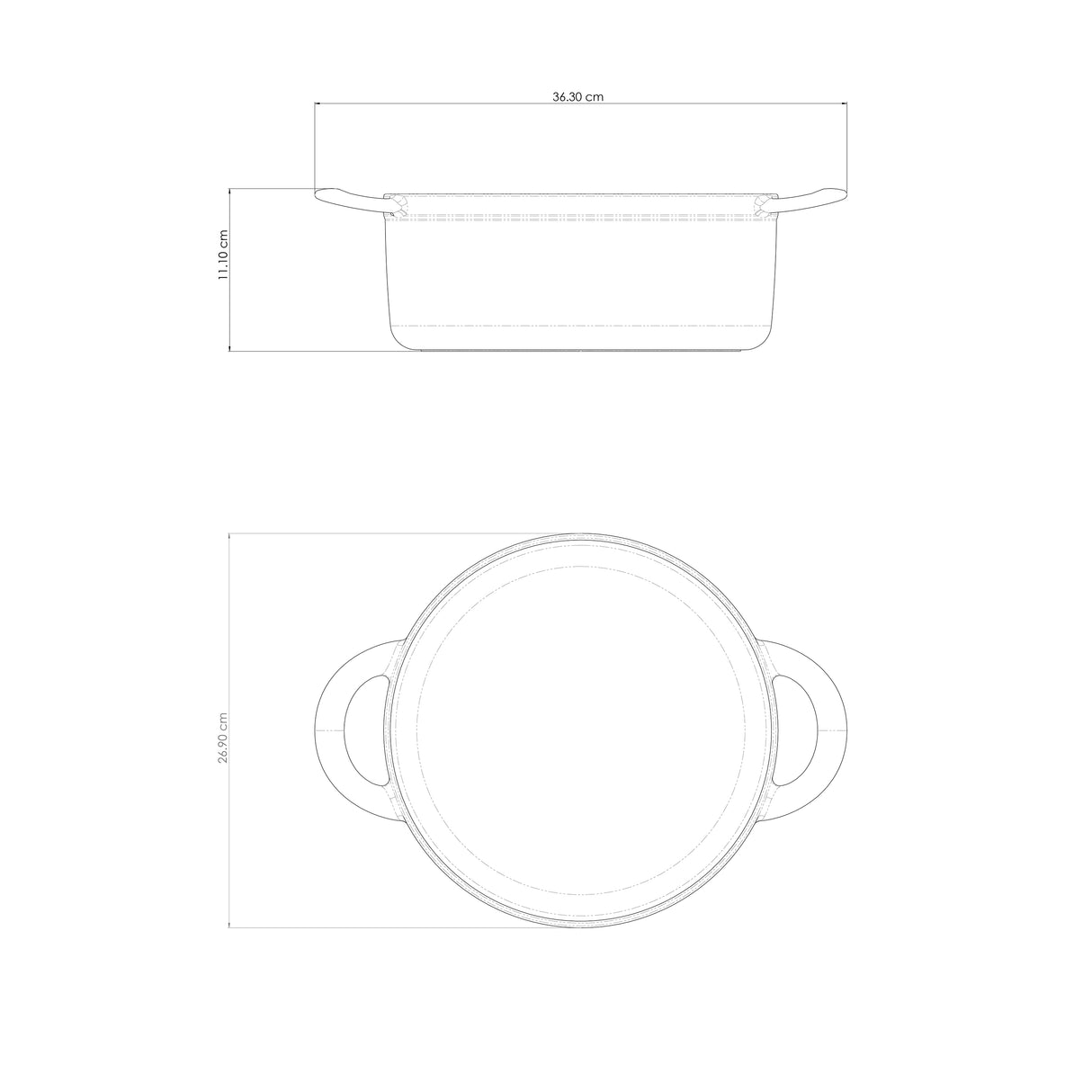 Tramontina Juego de Ollas de Hierro Fundido Esmaltado Apilables Negro 3 piezas