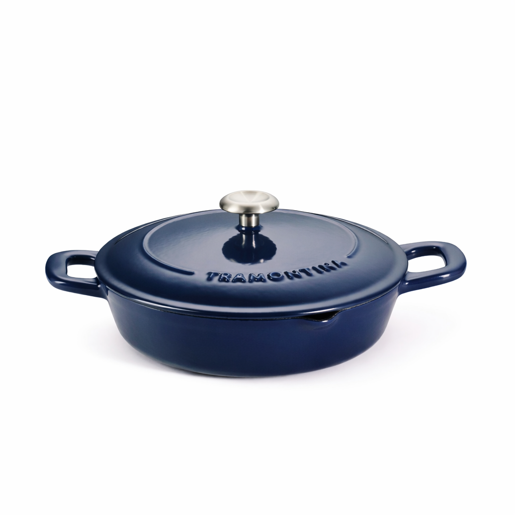 Tramontina Cazuela Baja de Hierro Fundido Esmaltado Azul 30 cm 3,8 L