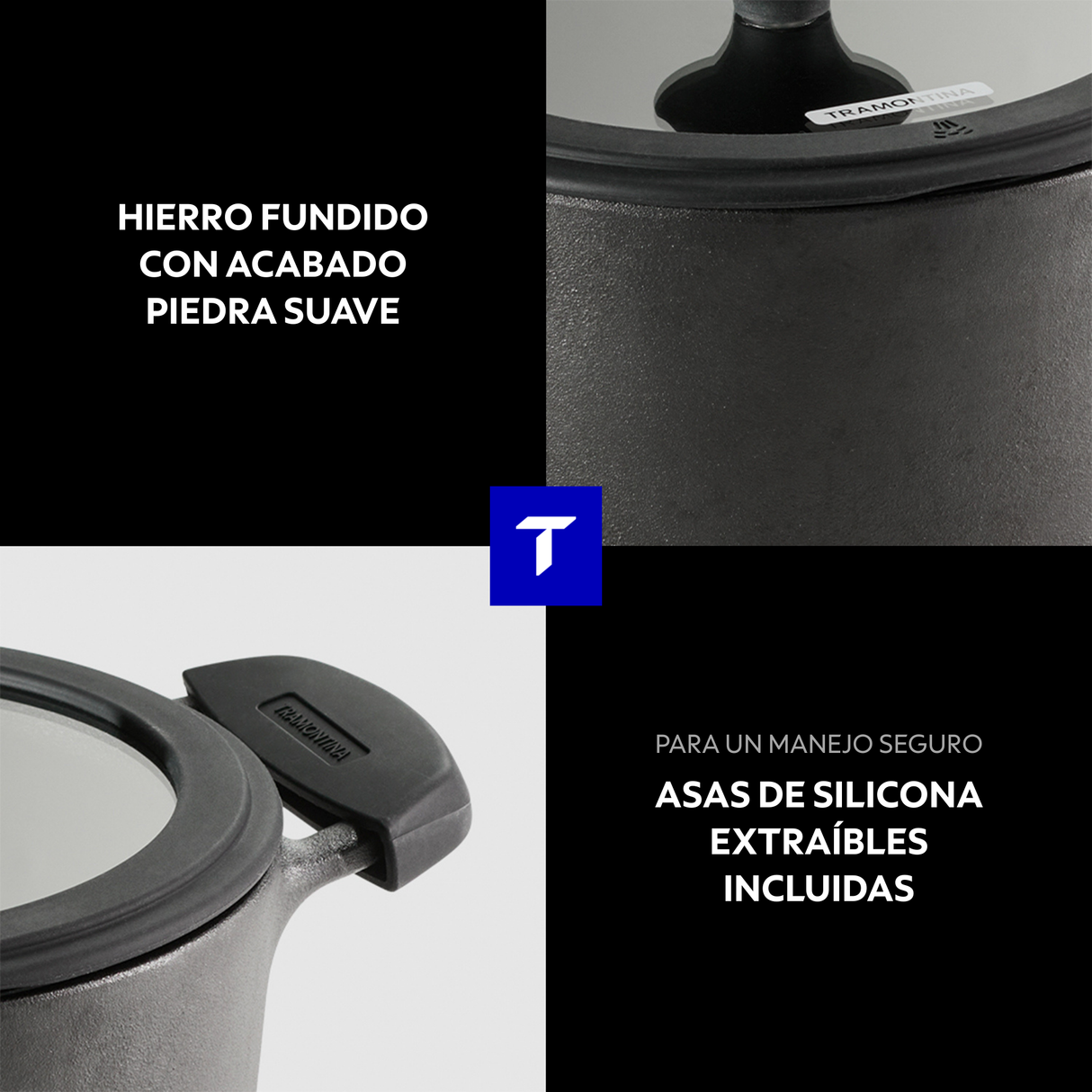 Tramontina Cacerola de Hierro Fundido Precurada Titanex 20 cm 3,1L