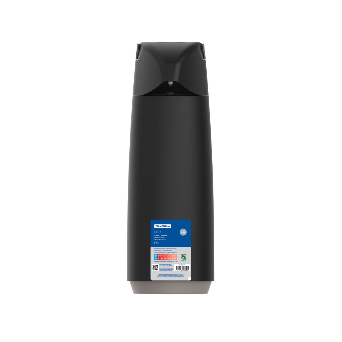 Tramontina Termo con Sifón Exata Negro 1,8L