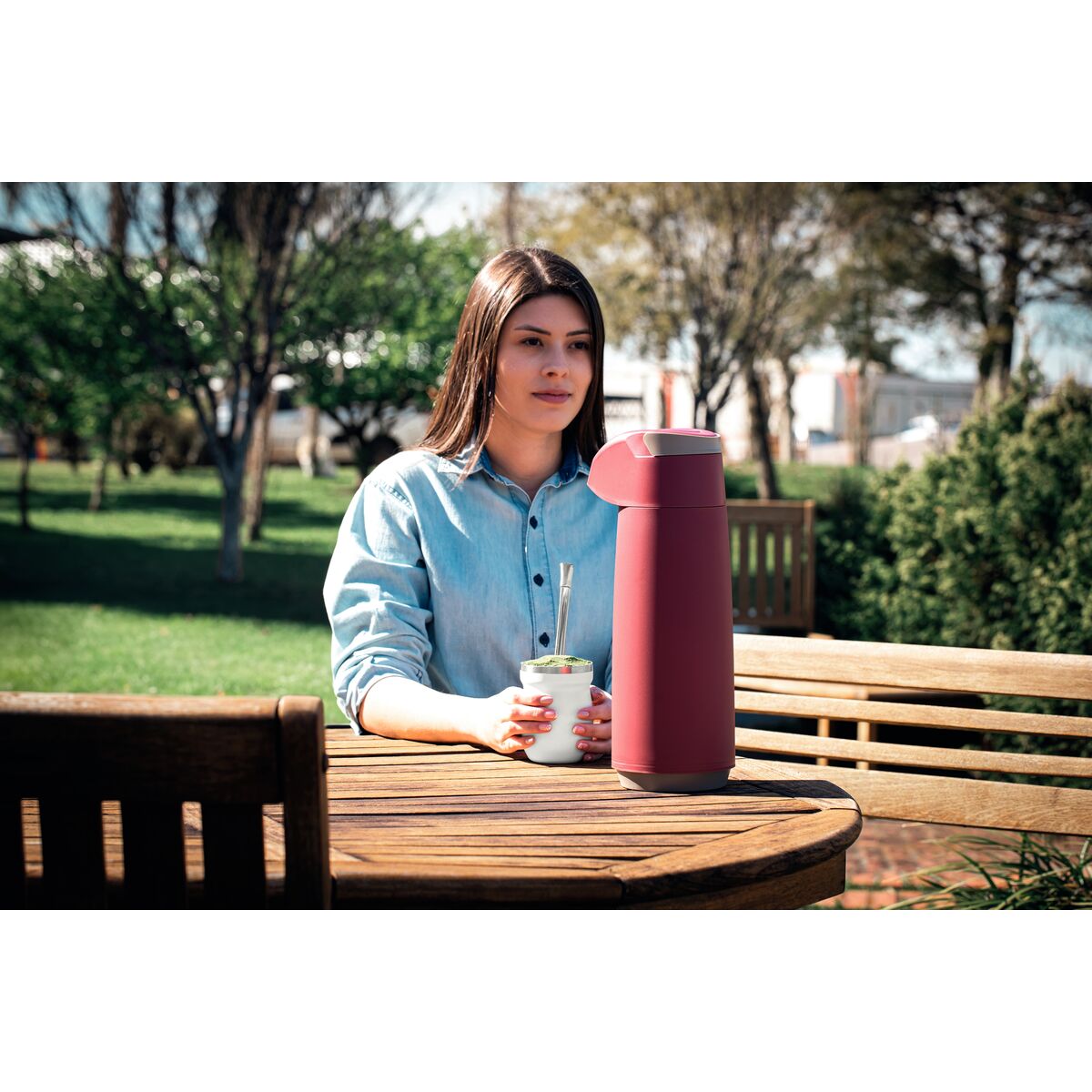 TERMO CON SIFÓN 1.8L. - ROJO