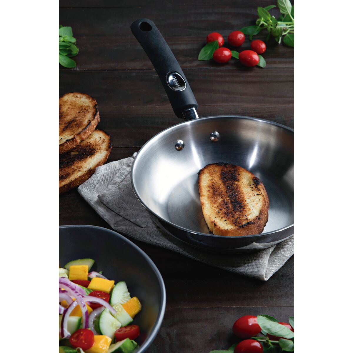 Sartén de Acero Inoxidable con Fondo Triple y Mango de Silicona Astro, 20 cm, 1,3 L