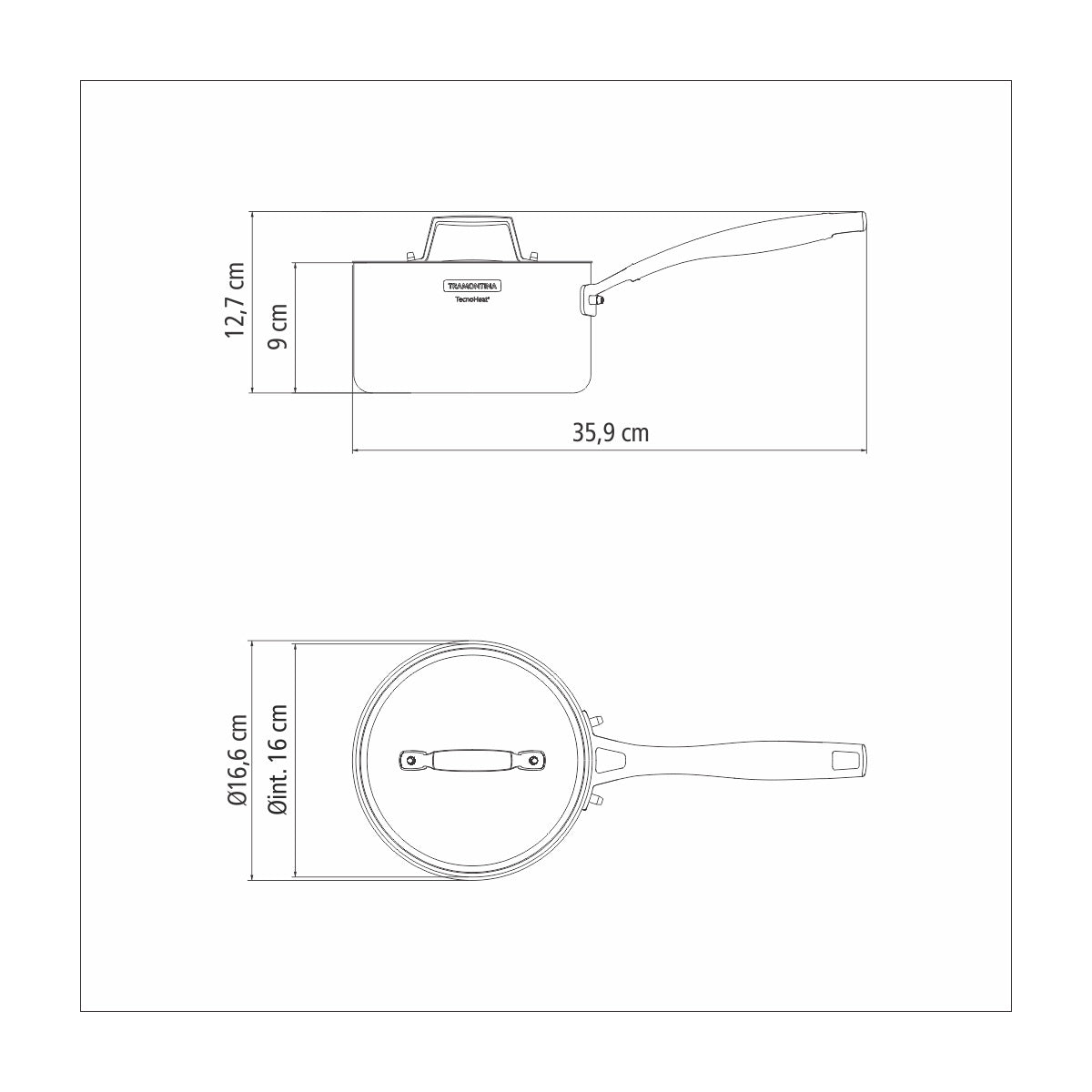 CAZO 16CM - 1,70L. - TRI-PLY GRANO