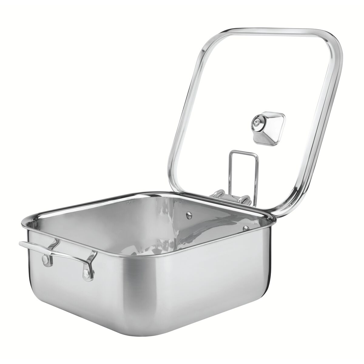 Tramontina Olla Cuadrada Tri-Ply Grano de Acero Inoxidable con Tapa 26 x 26 cm