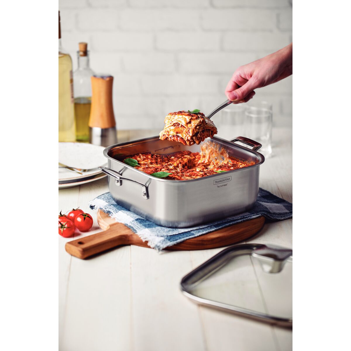 OLLA CUADRADA 26X26CM - 7,30L. - TRI-PLY GRANO