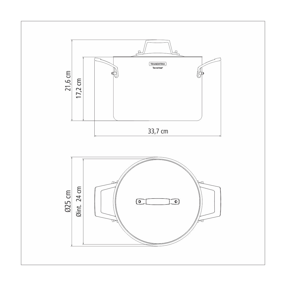OLLA ALTA 24CM - 7,70L. - TRI-PLY GRANO