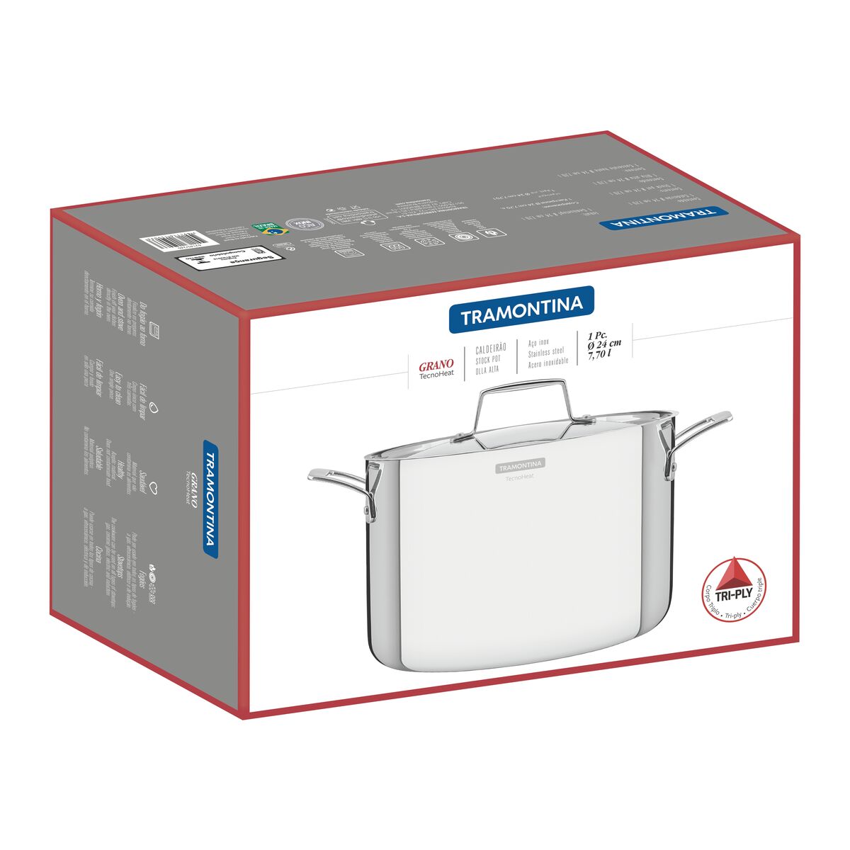 OLLA ALTA 24CM - 7,70L. - TRI-PLY GRANO