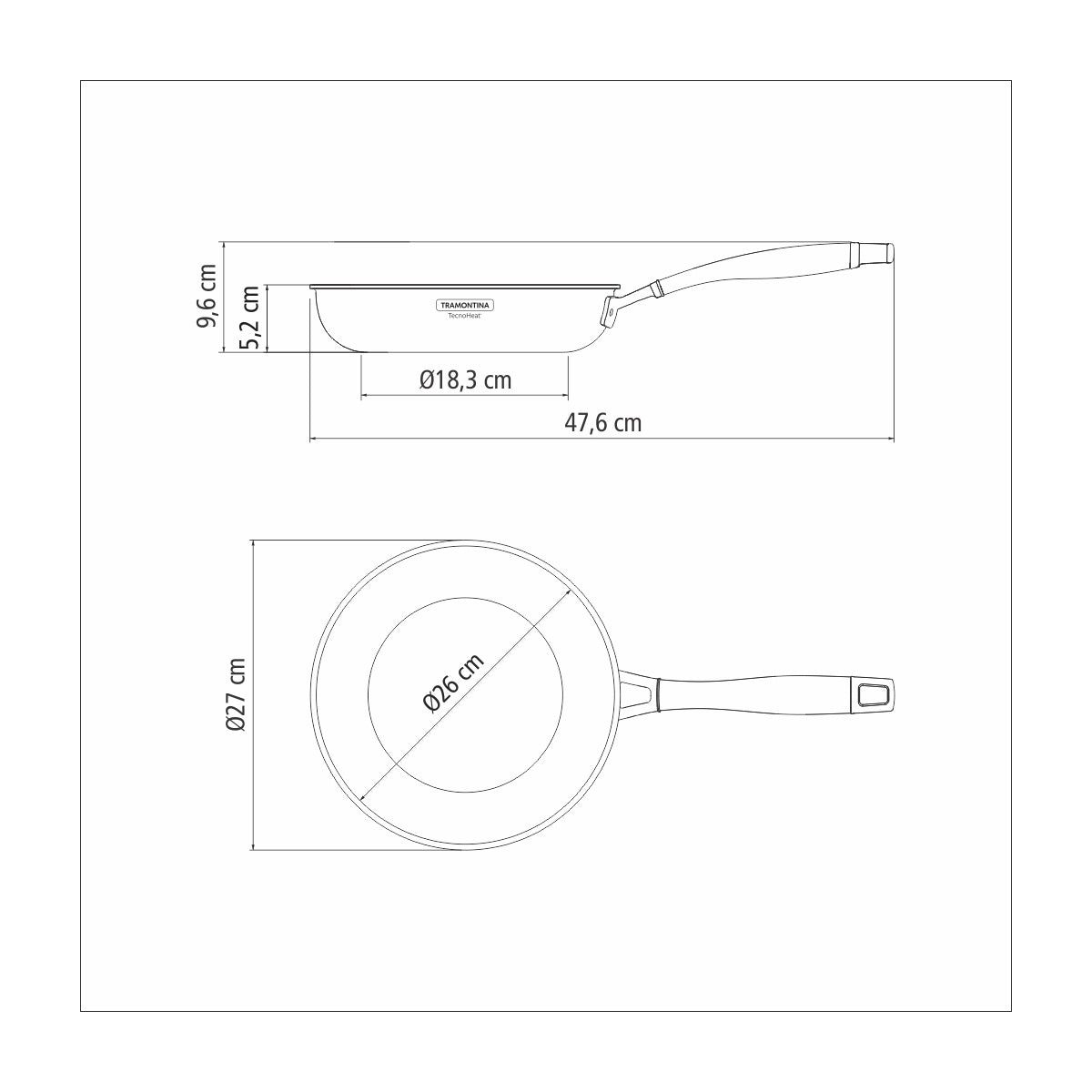 SARTÉN 26CM - 2,20L. - TRI-PLY GRANO