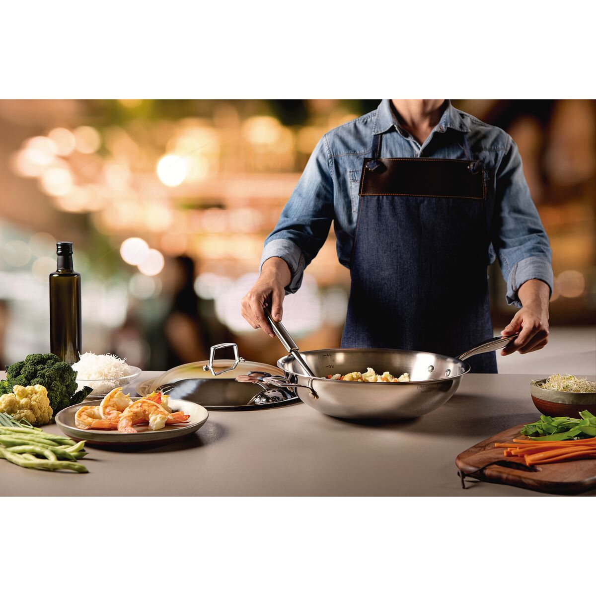 WOK 32CM - 5,20L. - TRI-PLY GRANO