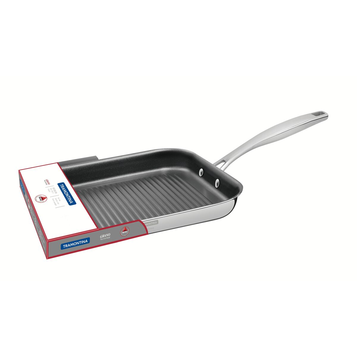 SARTÉN PARRILLA CON ANTIADHERENTE 26X26CM - 1,90L. - TRI-PLY GRANO