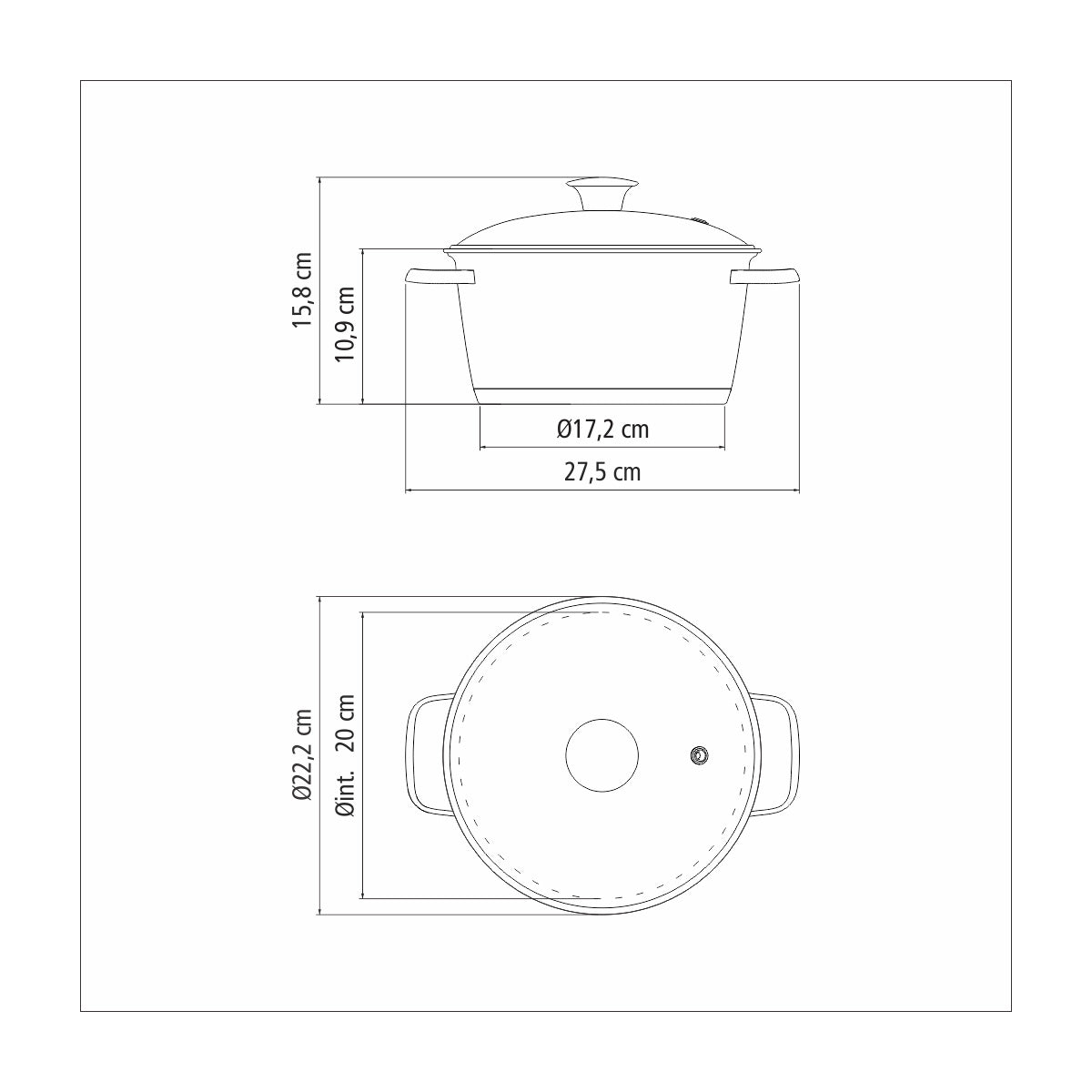 CACEROLA HONDA 20CM - 3,10 L - ALLEGRA